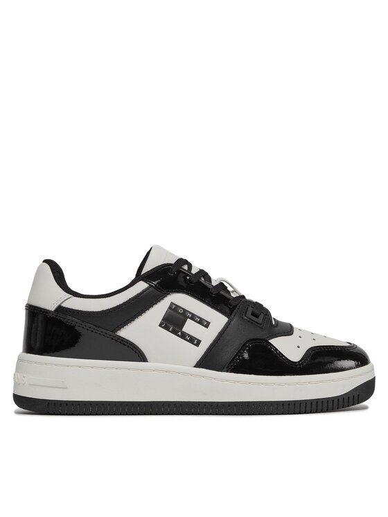 Sneakers Tommy Jeans Tjw Retro Basket Patent Ltr EN0EN02499 Negru