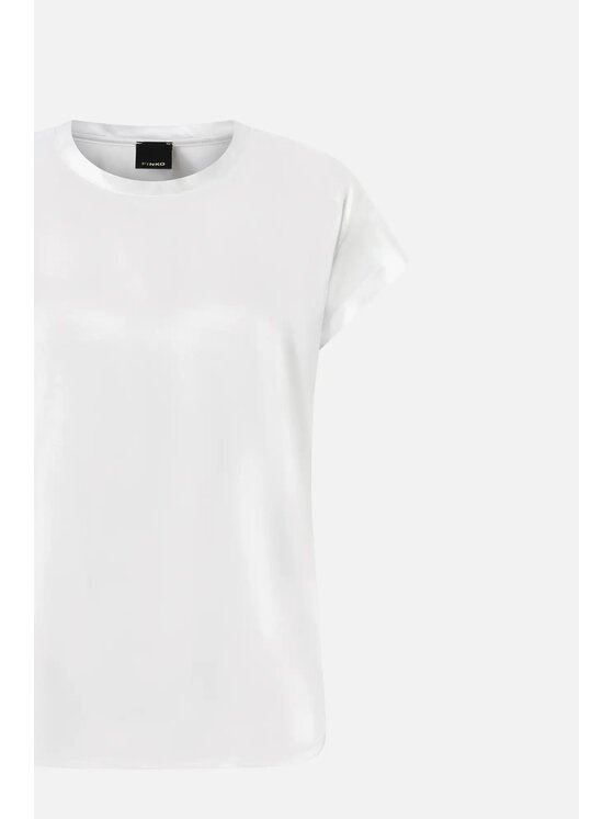 PINKO Pinko Bluzka PINKO BLUSA IN SATIN STRETCH 100100A1RIZ05 Biały Regular Fit