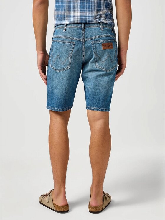 Wrangler Wrangler Szorty jeansowe TEXAS SHORTS Niebieski Straight Fit