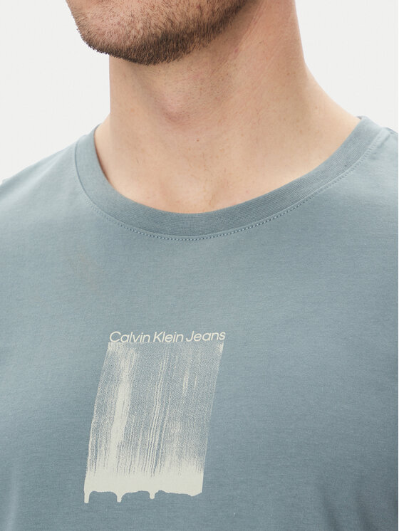 Calvin Klein Jeans Calvin Klein Jeans Tričko Brush Stroke J30J327522 Modrá Regular Fit