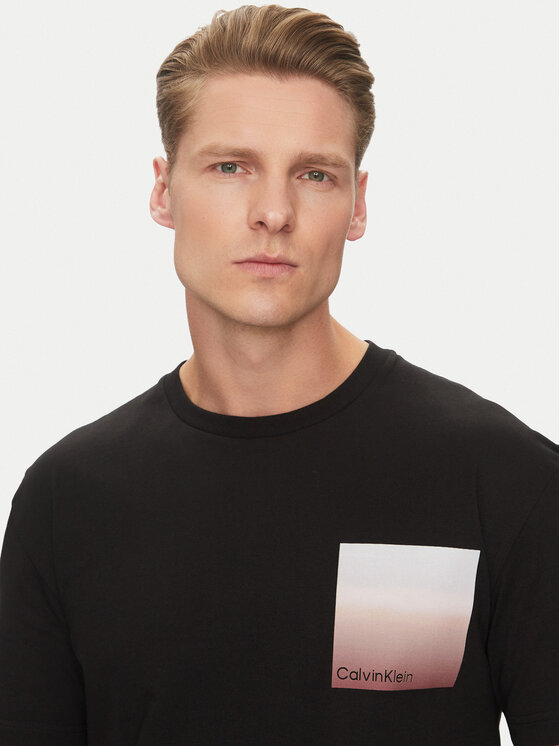 Calvin Klein Calvin Klein T-shirt Ombre Bonded K10K114164 Crna Regular Fit