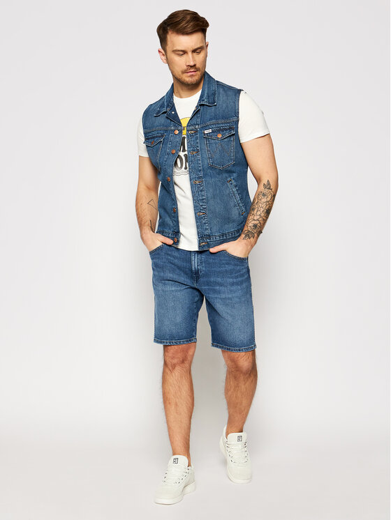 Wrangler Wrangler Szorty jeansowe Texas W11CU542Q 112126020 Niebieski Regular Fit