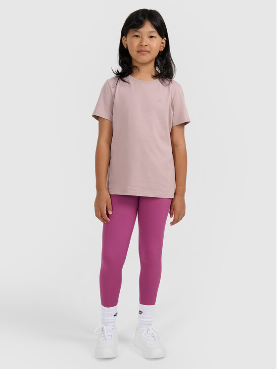 4F 4F T-Shirt BASIC+ Beżowy Oversize
