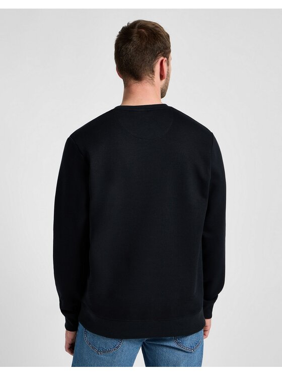 Lee Lee Bluza LOGO CREW SWS Czarny Regular Fit