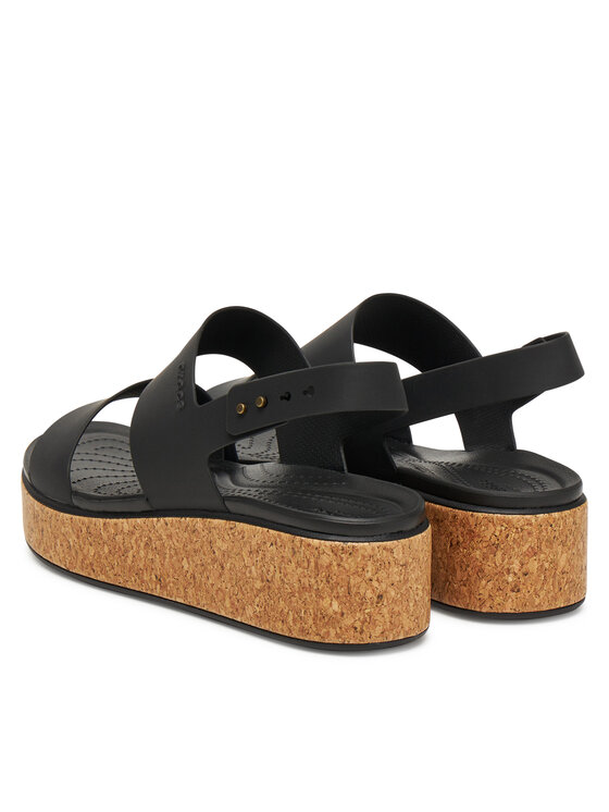 Crocs Crocs Sandały Brooklyn Cork Low Wedge 211144 Czarny
