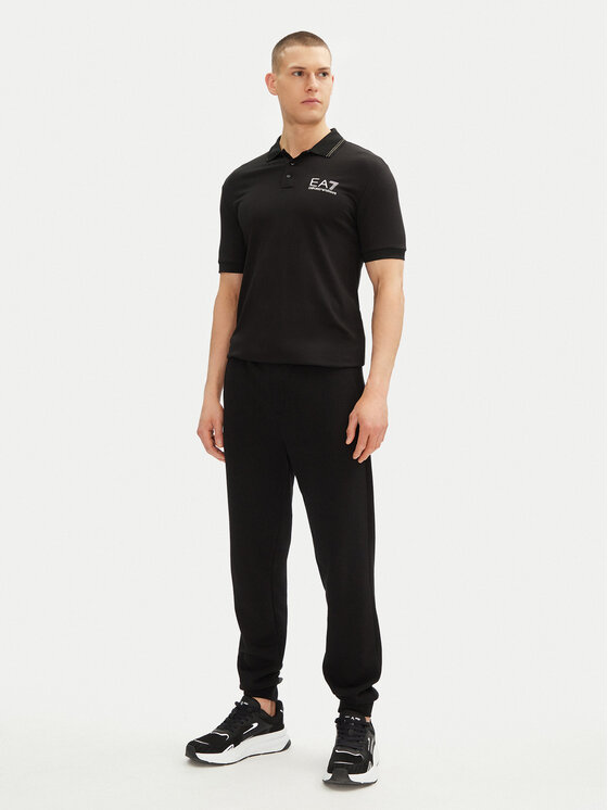 EA7 Emporio Armani EA7 Emporio Armani Тениска с яка и копчета 7M000300 AF13739 UC001 Черен Slim Fit