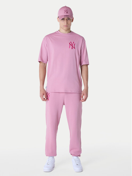 New Era New Era Teplákové kalhoty New York Yankees MLB League Essential Dark 60596188 Růžová Regular Fit