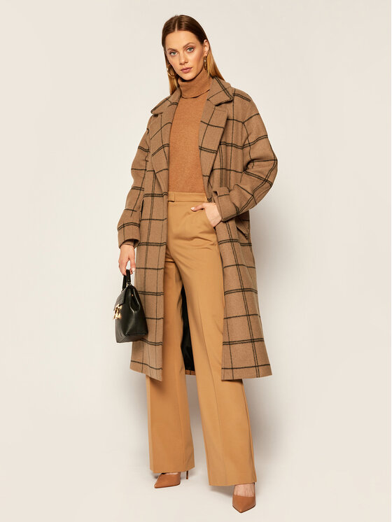 TWINSET TWINSET Volneni plašč Cappotto 202TP224B Rjava Regular Fit