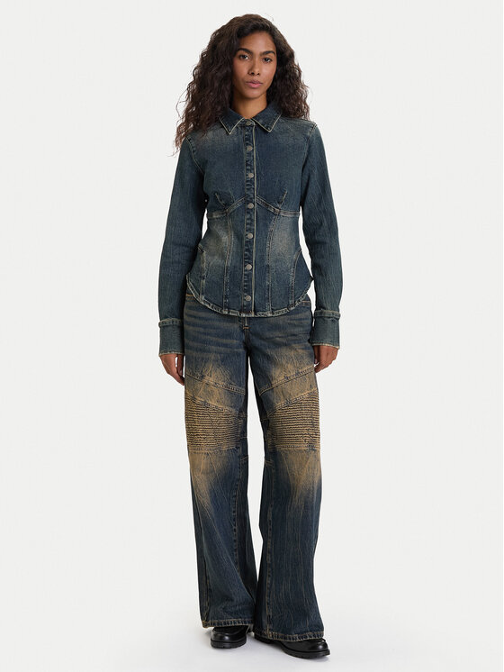 Guess Jeans Guess Jeans džinsiniai marškiniai W5BH47 D4ON3 Tamsiai mėlyna Regular Fit