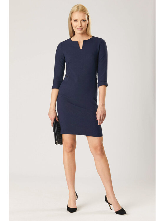 QUIOSQUE QUIOSQUE Každodenní šaty 13-TK-4044 Tmavomodrá Regular Fit