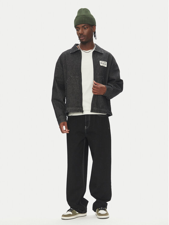 DC DC Jeansjacke Pit Crew Jacket ADYJK03206 Schwarz Boxy Fit
