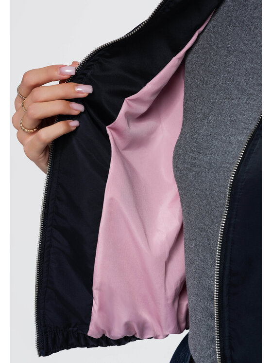 Ombre Ombre Bunda pro přechodné období OW-JT-E0003 Tmavomodrá Relaxed Fit
