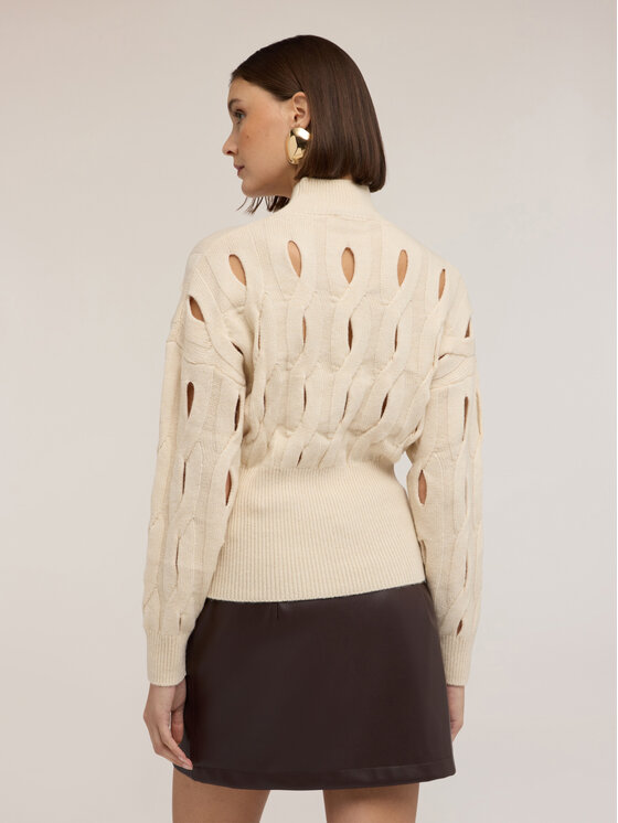 Motivi Motivi Cardigan M022W003695N011 Écru A-Line Fit