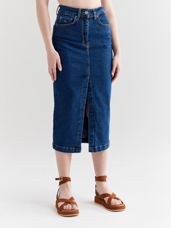 Americanos Americanos Džínová sukně Georgia Modrá Slim Fit