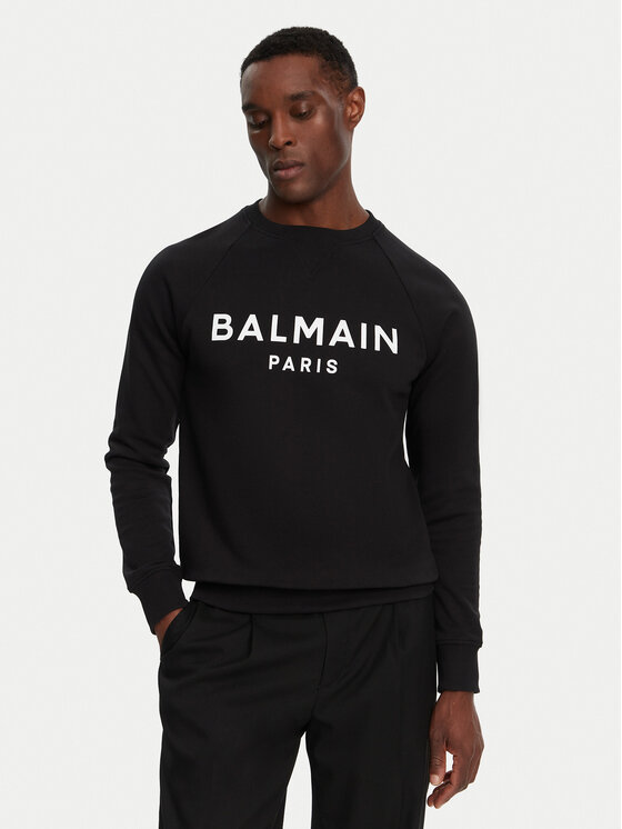 Balmain Balmain Majica dugih rukava DH1JQ005BB65 Crna Regular Fit