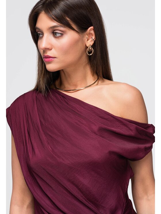 Ombre Ombre Bluzka OW-TS-E0053 Fioletowy Loose Fit