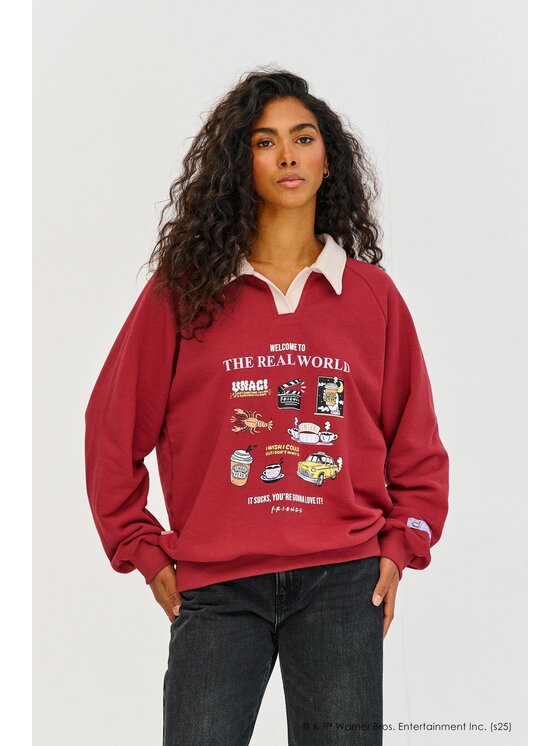 NAOKO NAOKO Bluza Gonna Love It! Bordowy Regular Fit