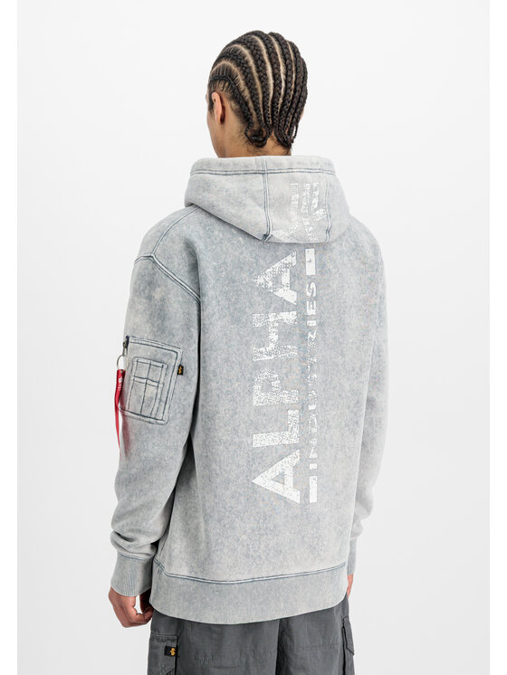 Alpha Industries Alpha Industries Bluza Backprint Vintage Hoodie Błękitny Regular Fit