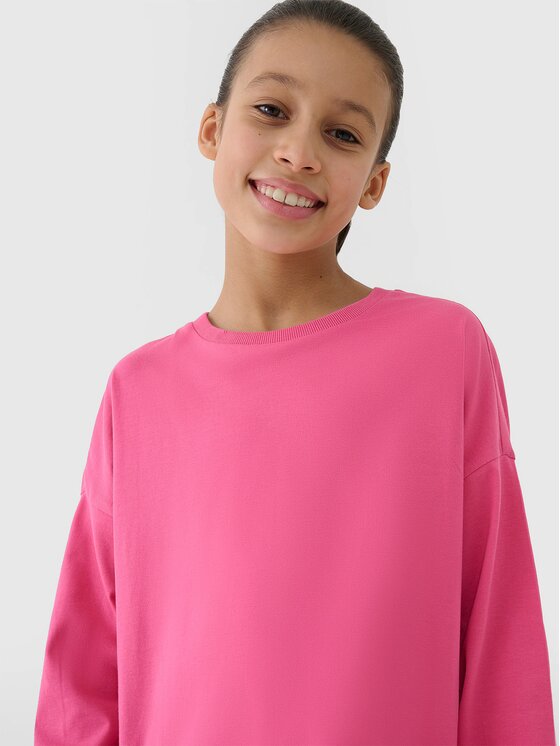 4F 4F Komplet 3 longsleeve 4FJWSS25TLONF377-54S Różowy Oversize
