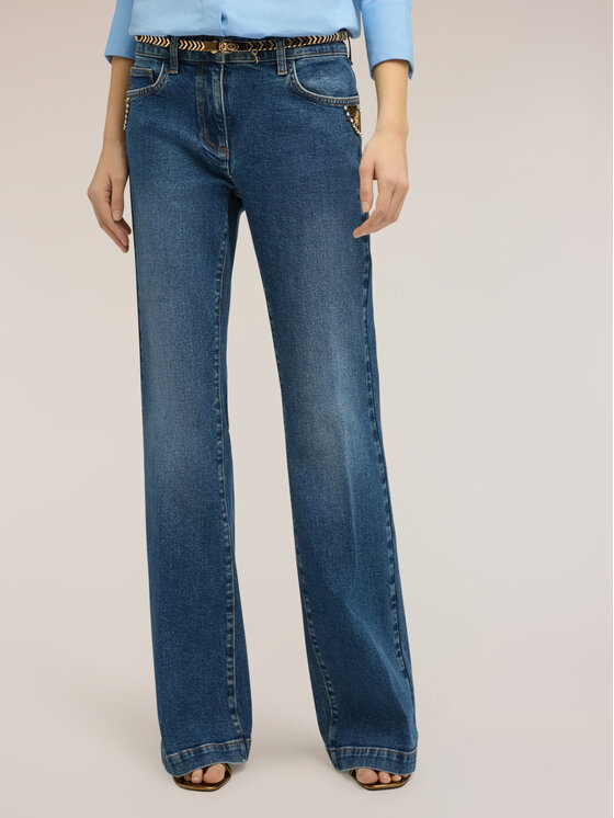 Motivi Motivi Jeansy P455Q004467N024 Niebieski Flare Fit