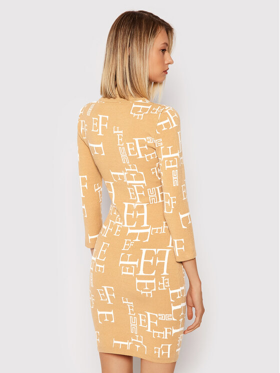 Vestito di maglia AM-63Q-16E2-V240 Marrone Slim