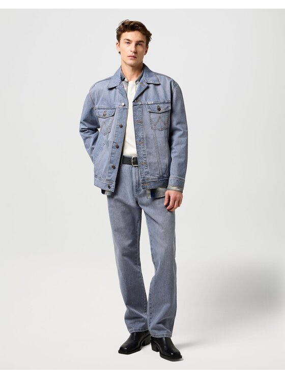 Wrangler Wrangler Kurtka jeansowa ANTI FIT JACKET Niebieski Relaxed Fit