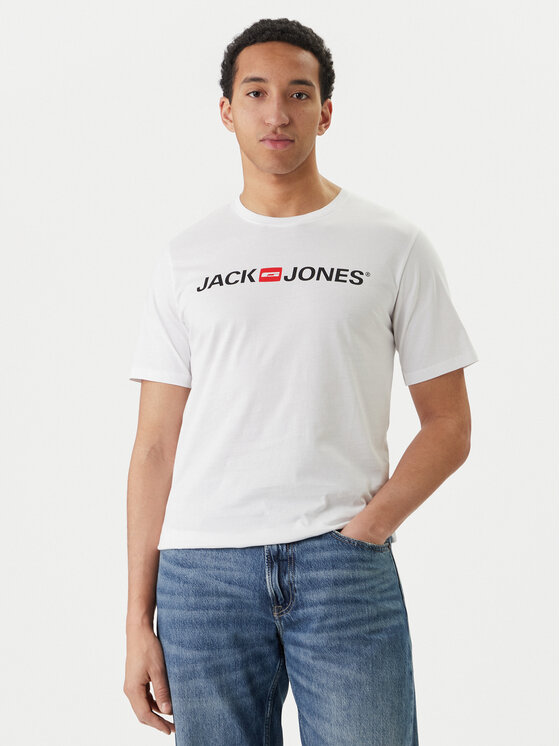 Jack & Jones Jack & Jones T-Shirt Corp Logo 12137126 Biały Slim Fit