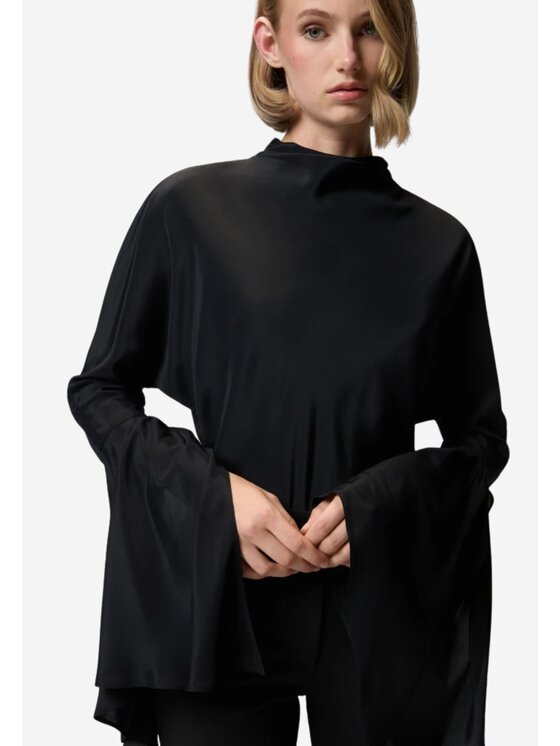 PINKO PINKO Μπλουζάκι BRATZ BLUSA CREPE DE CHINE NERO LIMOUSINE Μαύρο Regular Fit