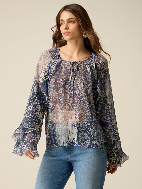 Oltre Oltre Blusa 2084J000864N0Z4 Blu Regular Fit