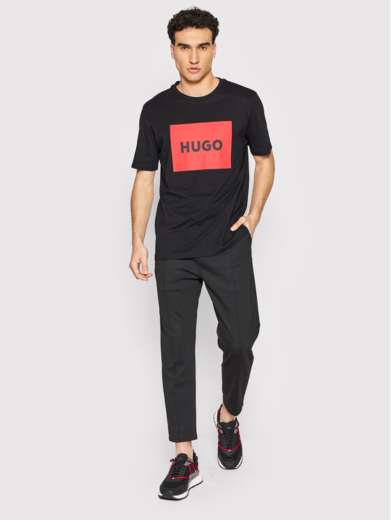 HUGO Hugo Tričko Dulive222 50467952 Čierna Regular Fit
