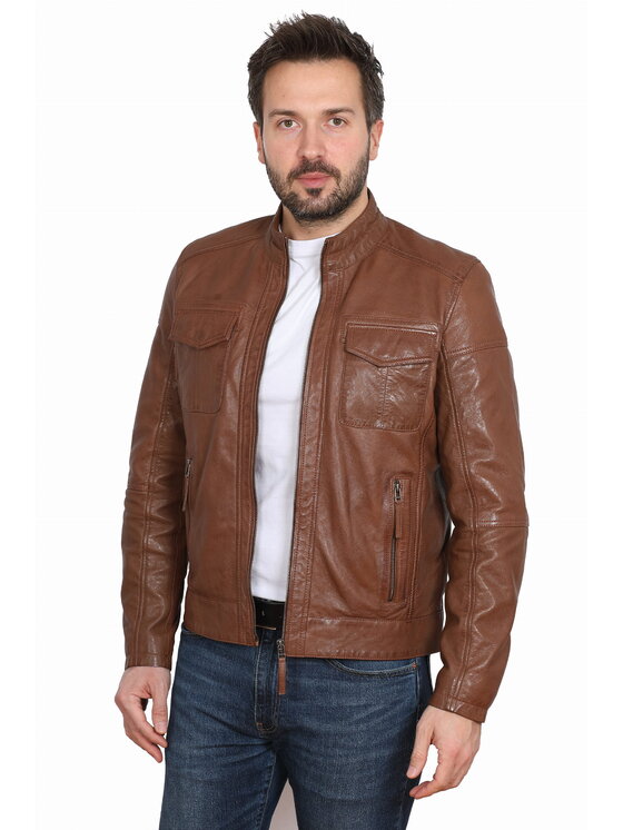 David Ryan David Ryan Kurtka skórzana DYLAN Brązowy Regular Fit