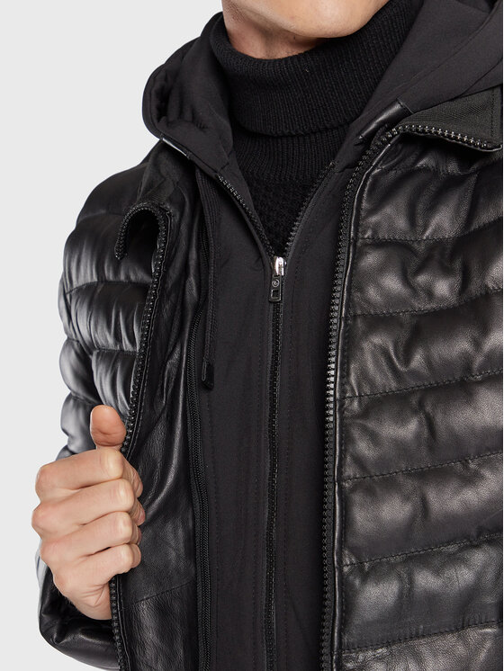 Bugatti Bugatti Lederjacke 222 047 Schwarz Regular Fit