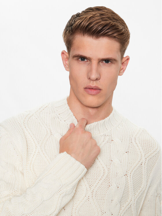 Paul&Shark Paul&Shark Sweter 13311047 Écru Regular Fit