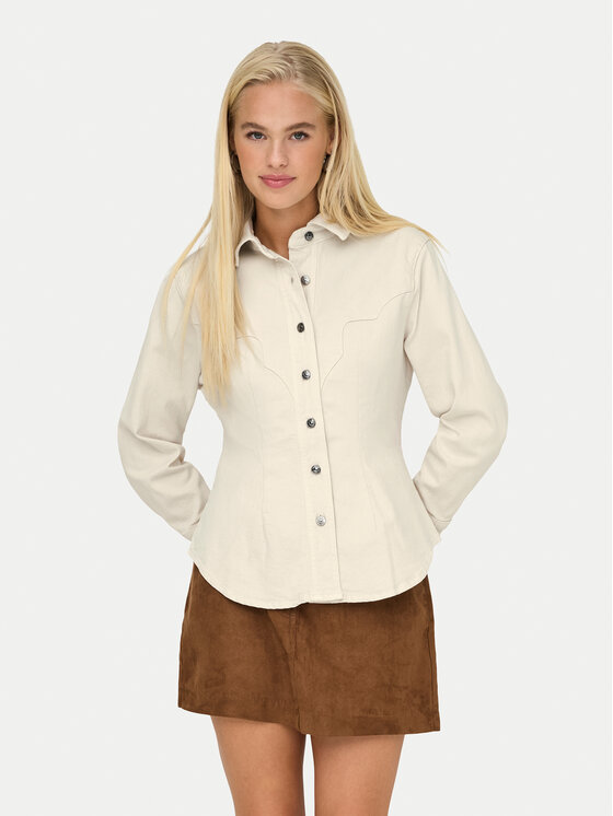 ONLY ONLY Džinsa krekls Perla 15359156 Bēšs Slim Fit