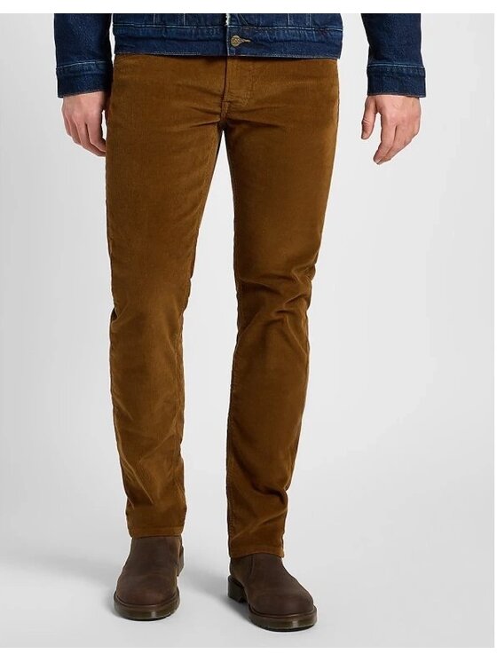 Lee Lee Pantaloni di tessuto DAREN ZIP FLY Marrone Regular Fit