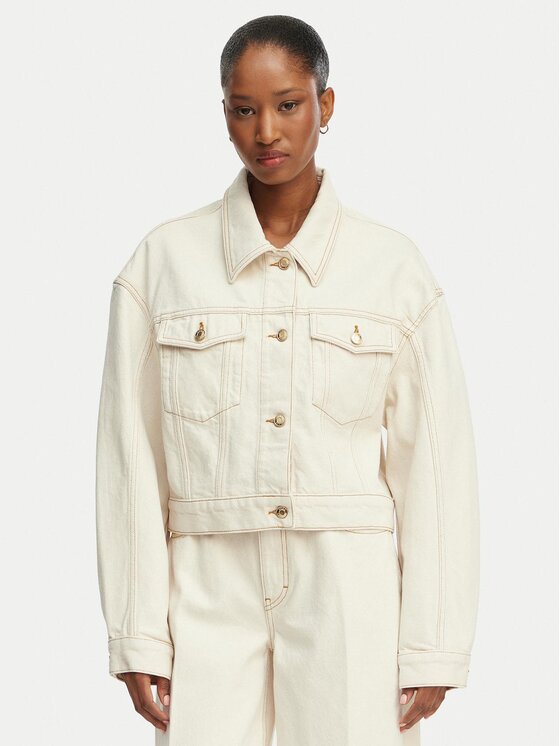 HUGO HUGO Giacca di jeans Gisolia 50559618 Écru Relaxed Fit