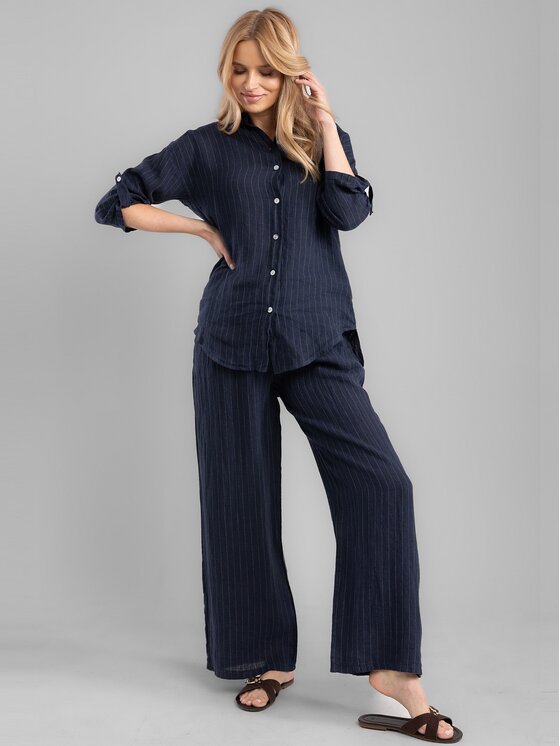 Perso Perso Blúzka CHLE255445F Tmavomodrá Regular Fit
