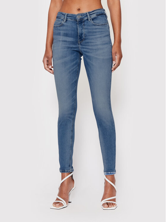 Guess Jeans hlače W2YA46 D4Q01 Modra Skinny Fit
