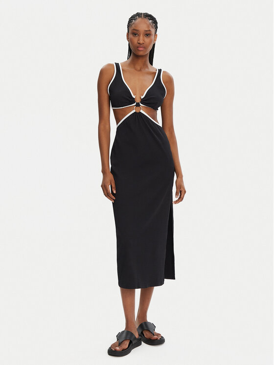 Seafolly Seafolly Sommerkleid Beach Bound 55111-DR Schwarz Slim Fit