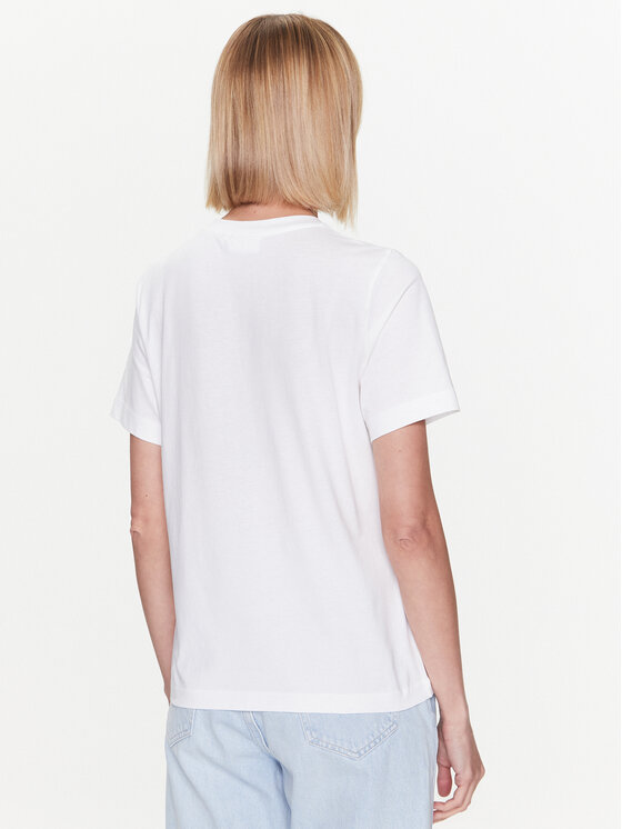 Calvin Klein Calvin Klein T-Shirt Flower Print K20K205317 Biały Regular Fit