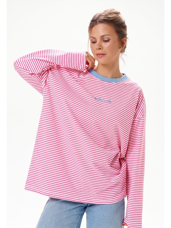 Mirons Mirons Longsleeve Print Różowy ciemny Regular Fit