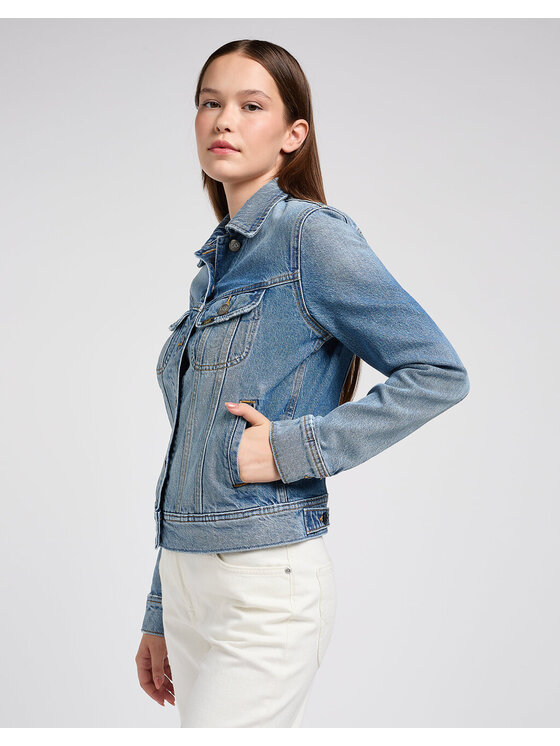 Lee Lee Kurtka damska RIDER JACKET Niebieski Regular Fit