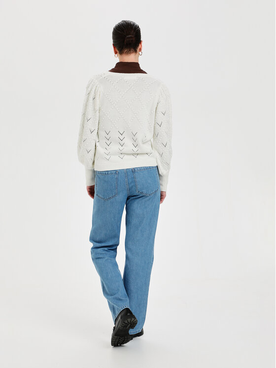 Cardigan Elsa 10104029 Bianco Regular Fit