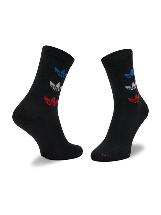 Da bambino Tricolor Thin Ribbed Crew GN4913 Nero