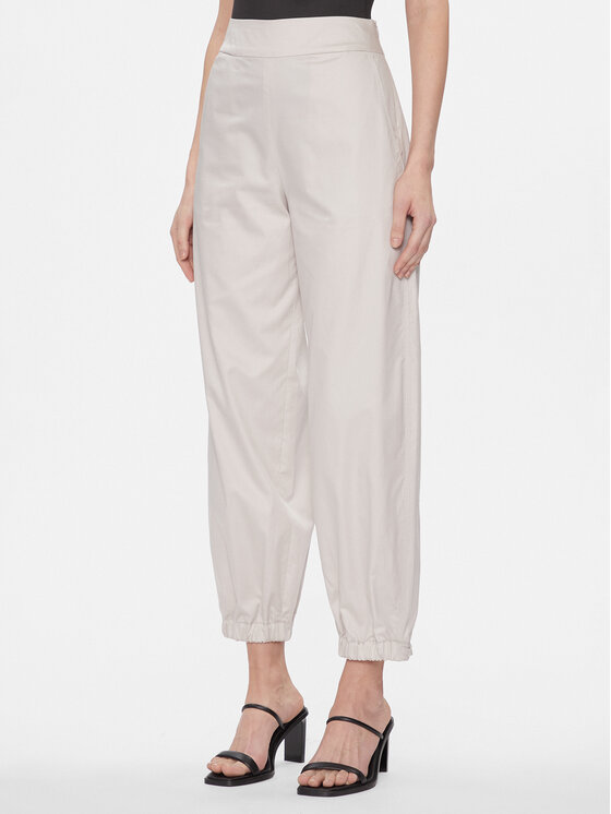 Max Mara Leisure Παντελόνι υφασμάτινο Candela 2416131028 Γκρι Jogger Fit