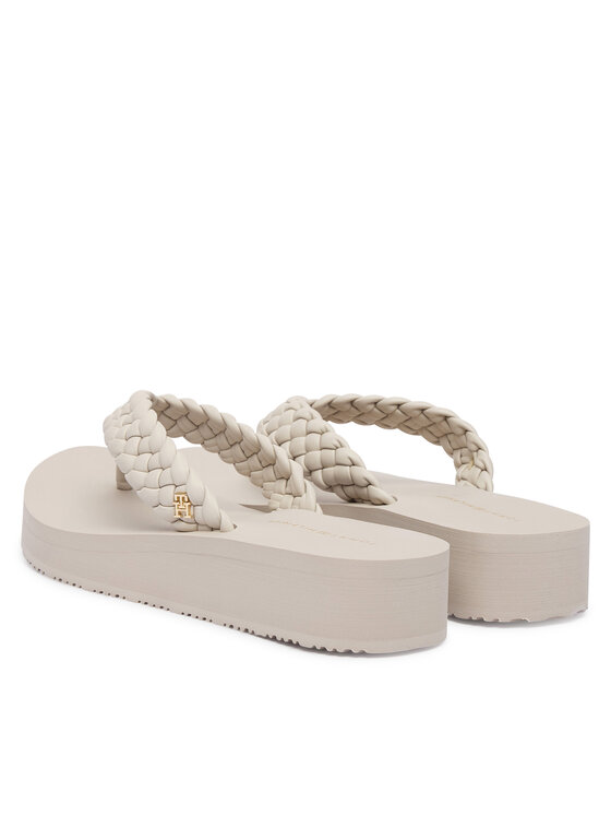 Tommy Hilfiger Tommy Hilfiger Žabky Th Wedge Cornrow Beach Sandal FW0FW09037 Écru