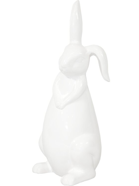 MIAhome MIAhome Figurka siedzący biały królik z klapniętym uszkiem 33x12x16 cm Biały