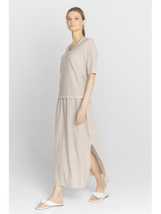 Deni Cler Milano Deni Cler Milano Spódnica maxi T-DC-712D-F2-20-12-1 Beżowy Regular Fit