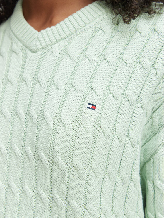 Tommy Hilfiger Tommy Hilfiger Sweater WW0WW48433 Világoszöld Regular Fit