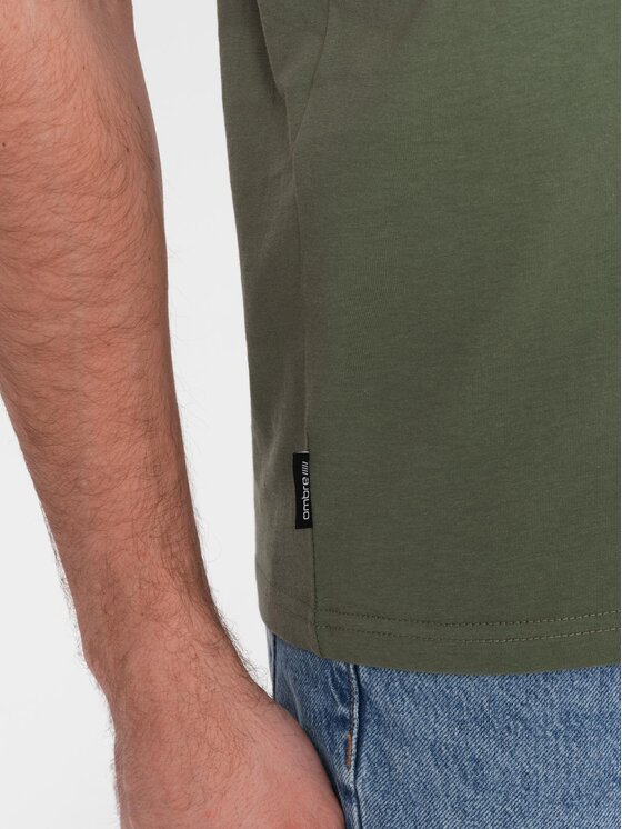 Ombre Ombre T-Shirt OM-TSBS-0146 Khaki Regular Fit